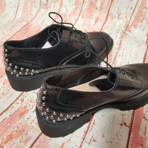 Zara Mens Shoes Black with Studs Size 39 EU 8 USA
